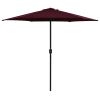 Outdoor Parasol with Aluminum Pole 106.3"x96.9" Bordeaux Red