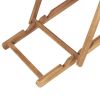 Folding Beach Chair Solid Teak Wood Red