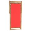 Folding Beach Chair Solid Teak Wood Red