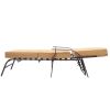 Adjustable Outdoor Steel Patio Chaise Lounge Chair with 5 Positions, UV-Resistant Cushions Beige