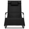 Sun Lounger Textilene Black and Gray