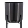 S/3 METAL PLANTERS ON STAND 40/30/20"H, GUNMETAL