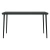 Patio Dining Table Black 55.1"x27.6"x29.1" Steel and Glass