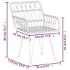 Patio Chairs 2 pcs with Armrest 22"x25.2"x31.5" PE Rattan