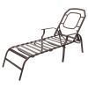 Adjustable Outdoor Steel Patio Chaise Lounge Chair with 5 Positions, UV-Resistant Cushions Beige