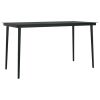 Patio Dining Table Black 55.1"x27.6"x29.1" Steel and Glass