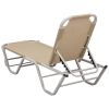 Sun Lounger Aluminum and Textilene Cream
