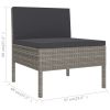 Patio Chairs 3 pcs with Cushions Poly Rattan Gray