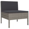Patio Chairs 3 pcs with Cushions Poly Rattan Gray