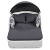 79.9" Outdoor Sunbed with Adjustable Canopy; Double lounge; PE Rattan Daybed; White Wicker; Gray Cushion