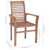 Dining Chairs 6 pcs with Gray Cushions Solid Teak Wood