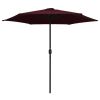 Outdoor Parasol with Aluminum Pole 106.3"x96.9" Bordeaux Red