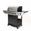 Propane Grill 4 Burner Barbecue Grill Stainless Steel Gas Grill with Side Burner and Thermometer for Outdoor BBQ; Camping