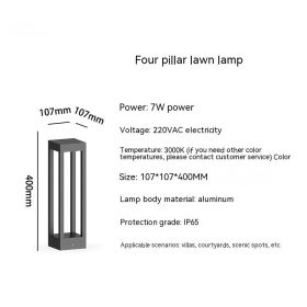 Outdoor Lawn Lamp Waterproof LED Landscape (Option: Four Columns 40CM)