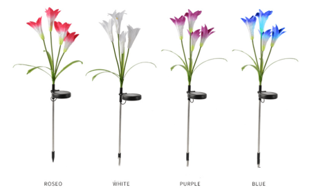 Outdoor Solar Floor Outlet Lighting (Option: Solar Lily Purple-3 Packs Cowhide Box)