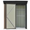 Patio 5ft Wx3ft. L Garden Shed; Metal Lean-to Storage Shed with Adjustable Shelf and Lockable Door; Tool Cabinet for Backyard; Lawn; Garden